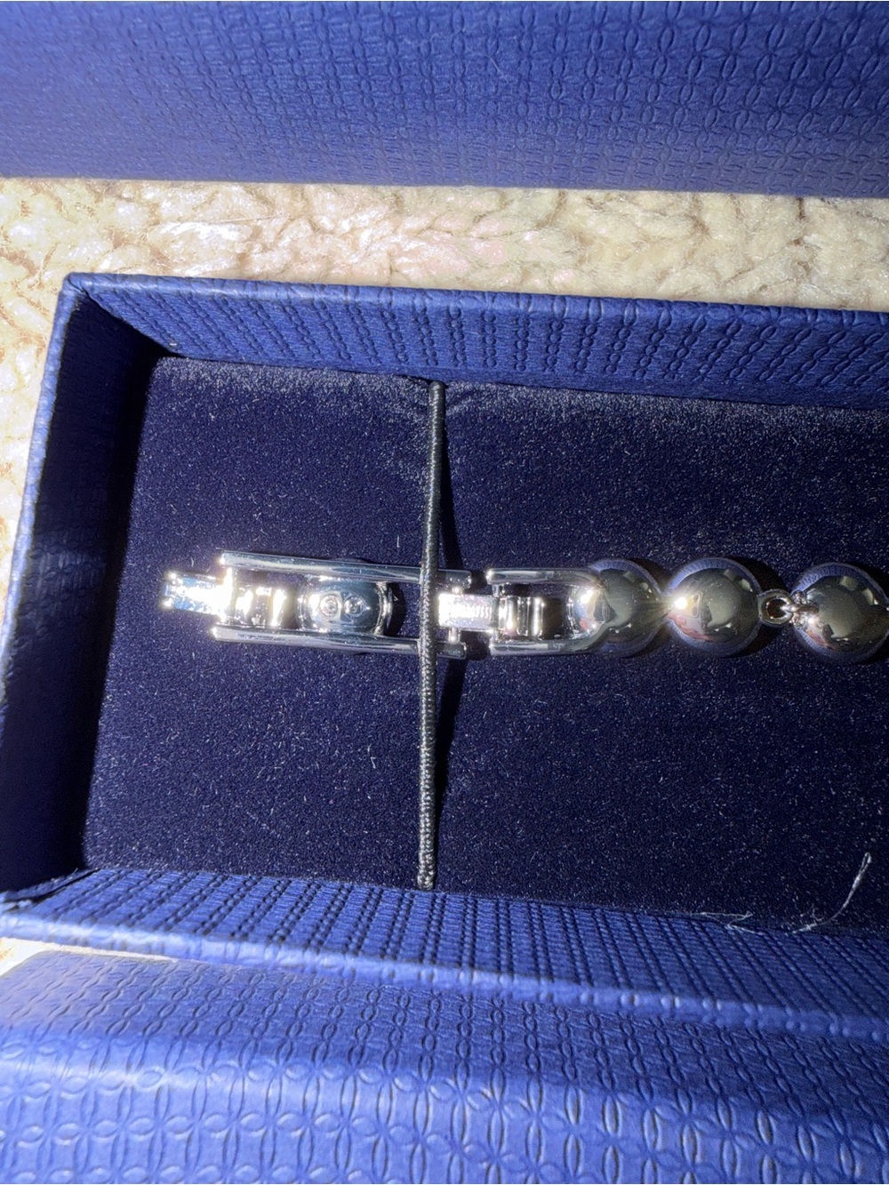 Authentic Swarovski Crystal Halo Tennis Bracelet Complete Gift Set w/ Box - Picture 5 of 9